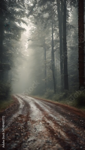 Road on forest background