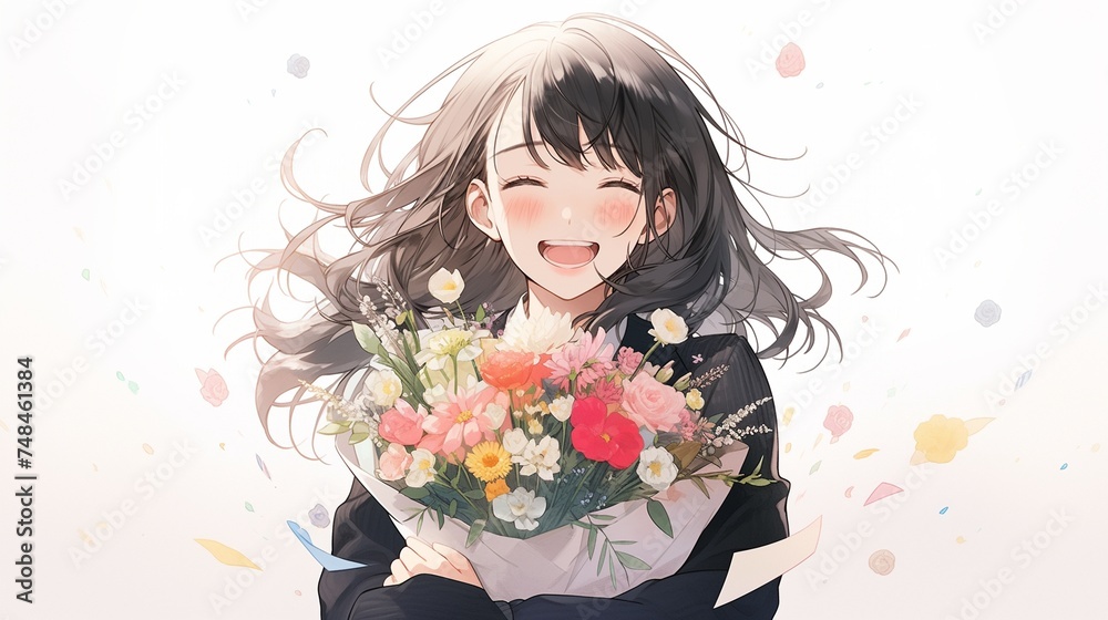 花束を持ったビジネスウーマン23 花束を持ったビジネスウーマン23
