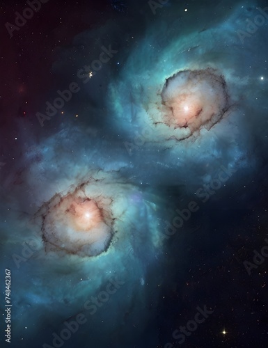 Colorful space galaxy cloud nebula. Stary night cosmos. Universe science astronomy. Supernova background wallpaper Generative AI © Burhan