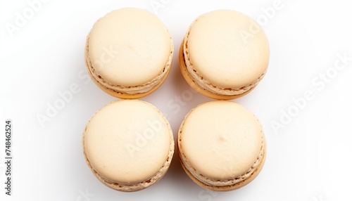 Vanilla macaroons isolated on white