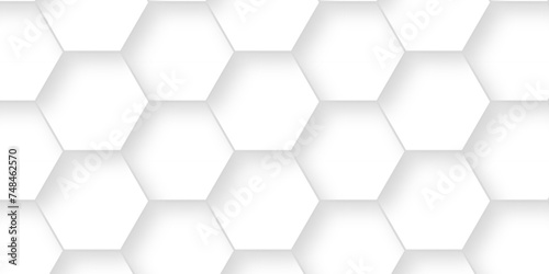 White Hexagonal Background. Luxury White Pattern. Vector Illustration. 3D Futuristic abstract honeycomb mosaic white background. geometric mesh cell texture. modern futuristic wallpaper.