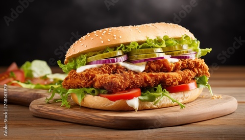 chicken and vegetable sandwich