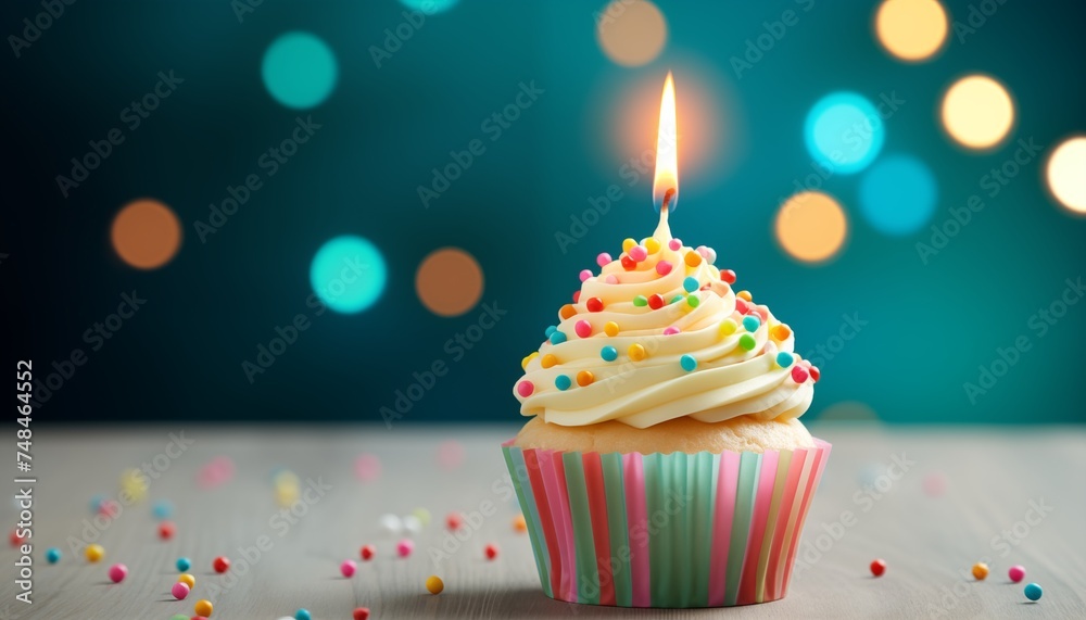 sprinkle cupcake with candles