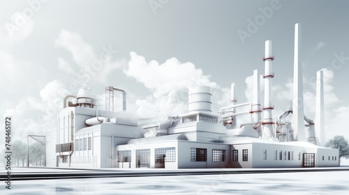 Beautifully designed factory overview It showcases beautiful modern industrial architecture. Company image Presentation of the company image Isolated transparent background.