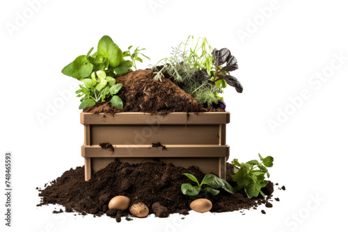 Compost Bin: Showing the Easy Way in making compost Isolated on a transparent background.