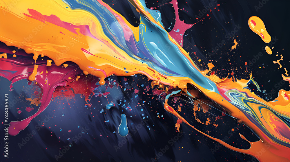 Paint splash with multicolors. Abstract background,Add a splash of colour to your life, anything can be colourful if you let it,Splash of paint Colorful. Abstract background. Digital Art, colored 
