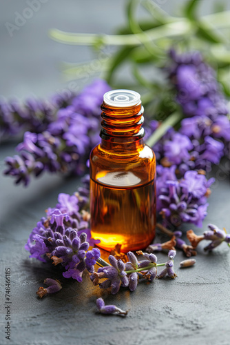 Unrecognizable lavender aromatherapy oils photo