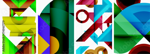 Triangle poster abstract background set for wallpaper, business card, cover, poster, banner, brochure, header, website