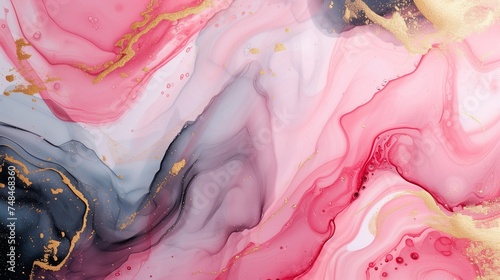 Wallpaper Mural Beautiful Abstract swirl marble background with a mix of tea pink, gold, baby pink and black colours Torontodigital.ca