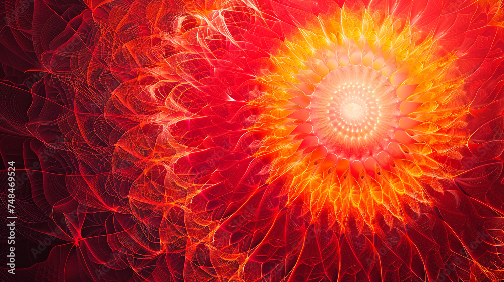 Intricate sunrise mandala. Generative AI