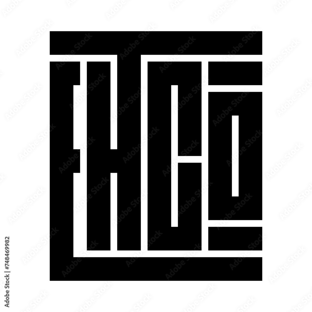 unique square shape style typography