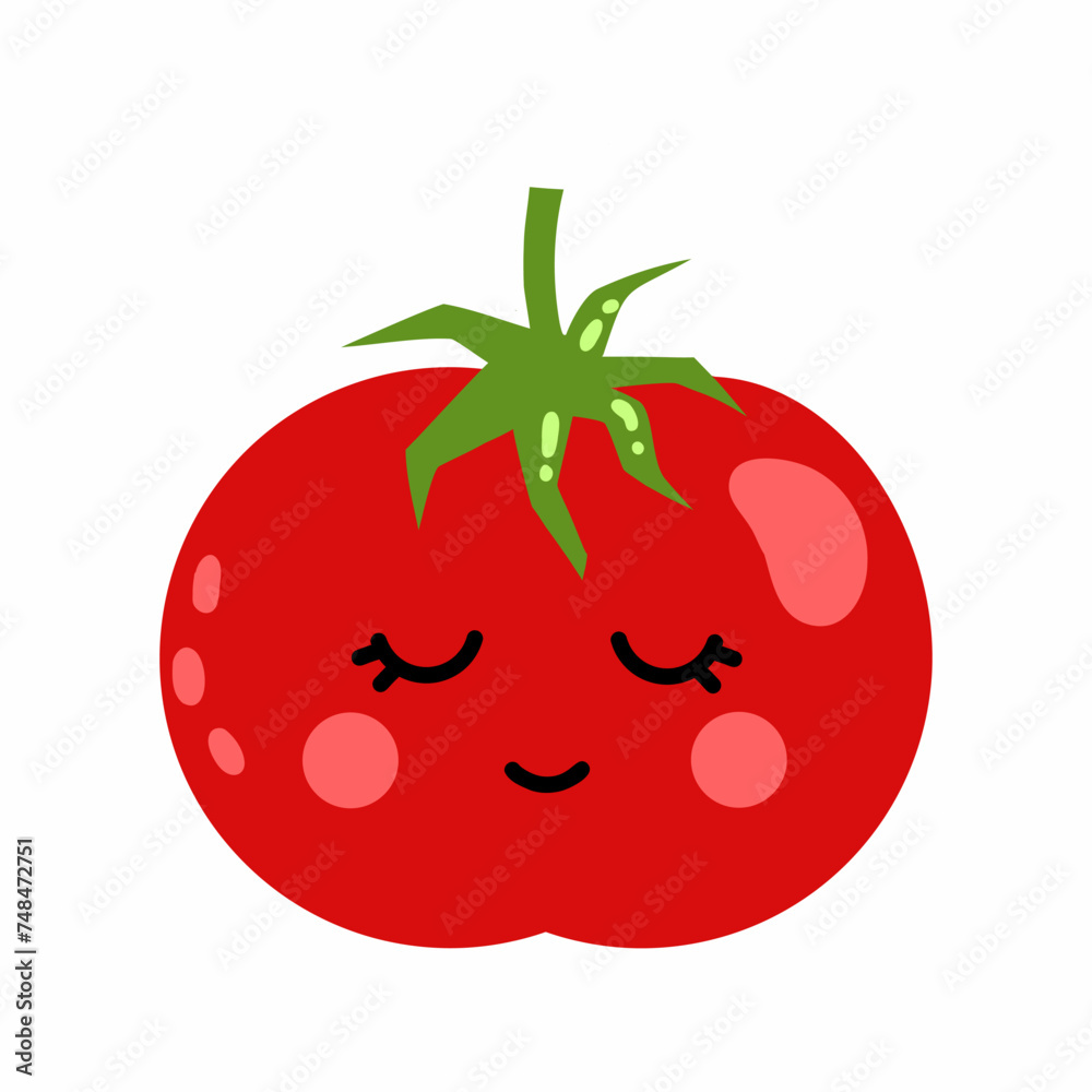 cute funny tomato with face and emotions. Vector isolated illustration for children. cute funny tomato with face and emotions. Vector isolated illustration for children.