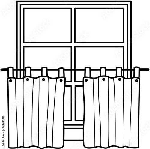 doodle curtain window outline