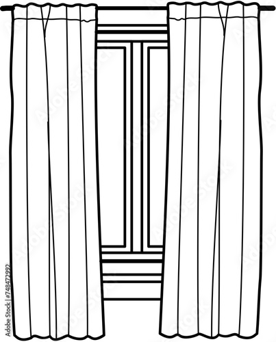 doodle curtain window outline