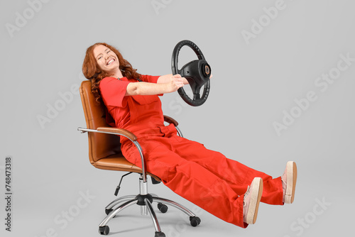 Emotional young woman with ...