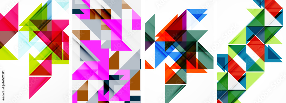 Triangle poster set for wallpaper, business card, cover, poster, banner, brochure, header, website