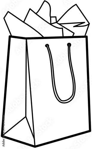 discount shopping bag outline doodle