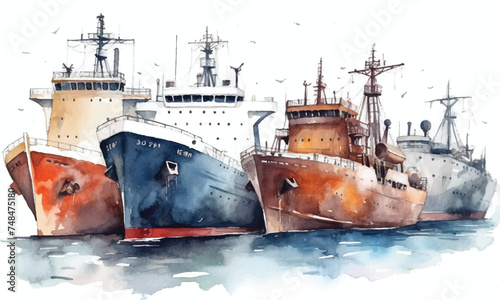 old ship in the sea