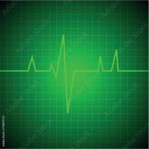 Abstract heartbeat icon. Vector illustration.Emergency ekg monitoring. Blue glowing neon heart pulse. Heart beat. Electrocardiogram