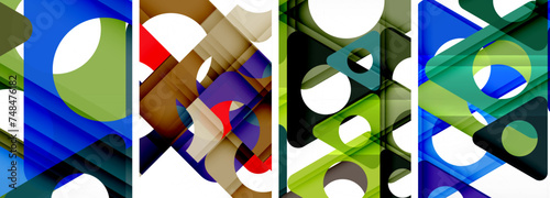 Abstract background set featuring captivating triangles. Harmonious blend of geometry and style, these designs bring modern flair