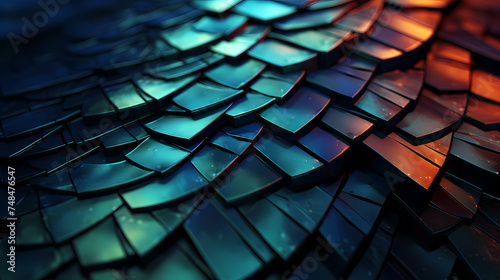 Wallpaper Mural Close-up texture of scales with metallic shine Torontodigital.ca