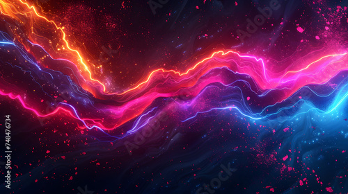 vibrant and futuristic energy into a marble background with abstract neon cit...