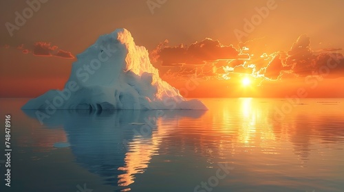  Sunset Iceberg in Crystal Blue Waters