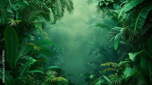 Tropical Rainforest Jungle Wallpaper in Hyperrealistic Style