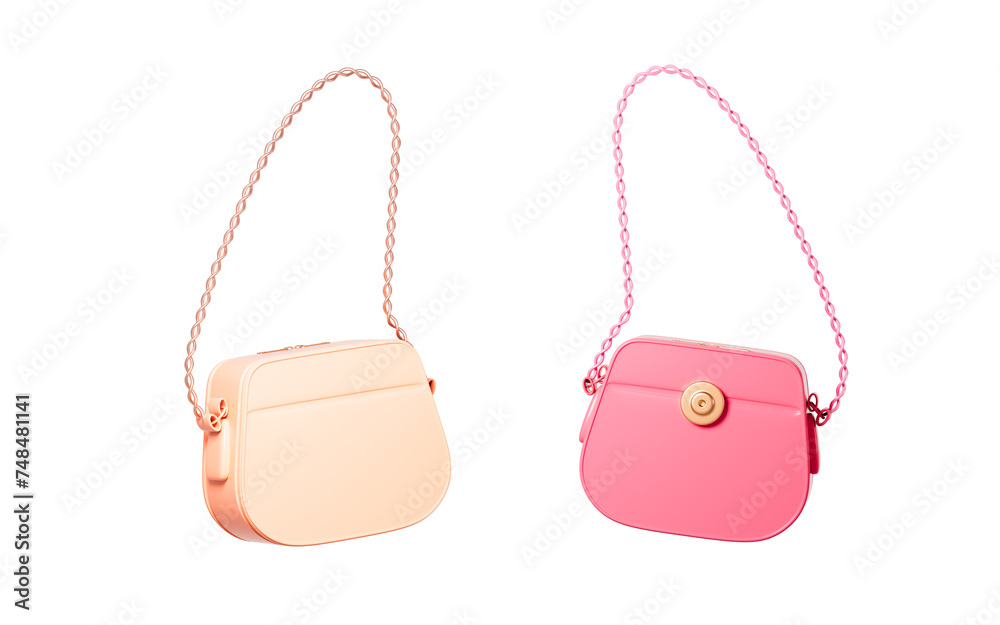 Woman handbag, cosmetic bag, shopping bag model, 3d rendering. Woman handbag, cosmetic bag, shopping bag model, 3d rendering.