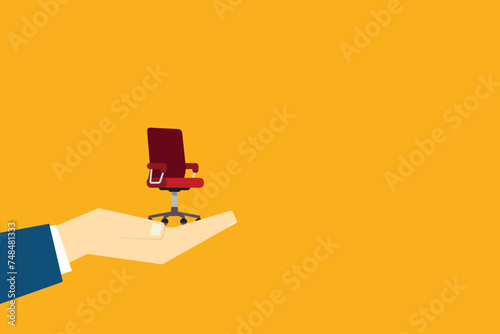 Job offer. Hand offering job vacancy.	