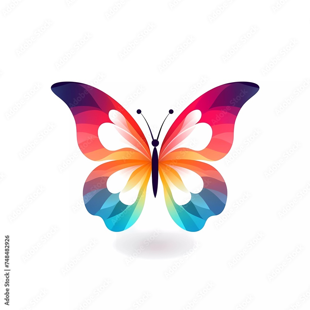 butterfly design vector image on white background, vector illustration, animal logo. generative ai butterfly design vector image on white background, vector illustration, animal logo. generative ai