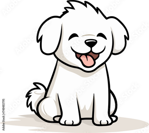 Vector of a smiling dog isolated on a white background                                                                                                                             dog pet          