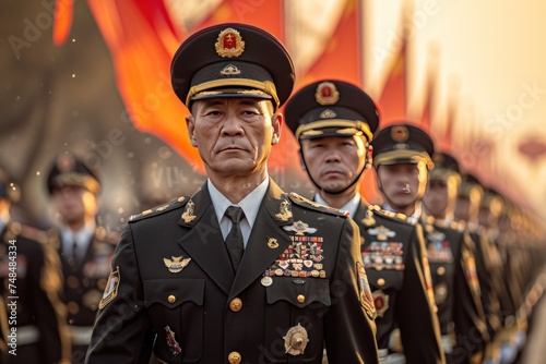 Patriotic spirit in the ranks: military parades with well-trained soldiers in classic uniforms