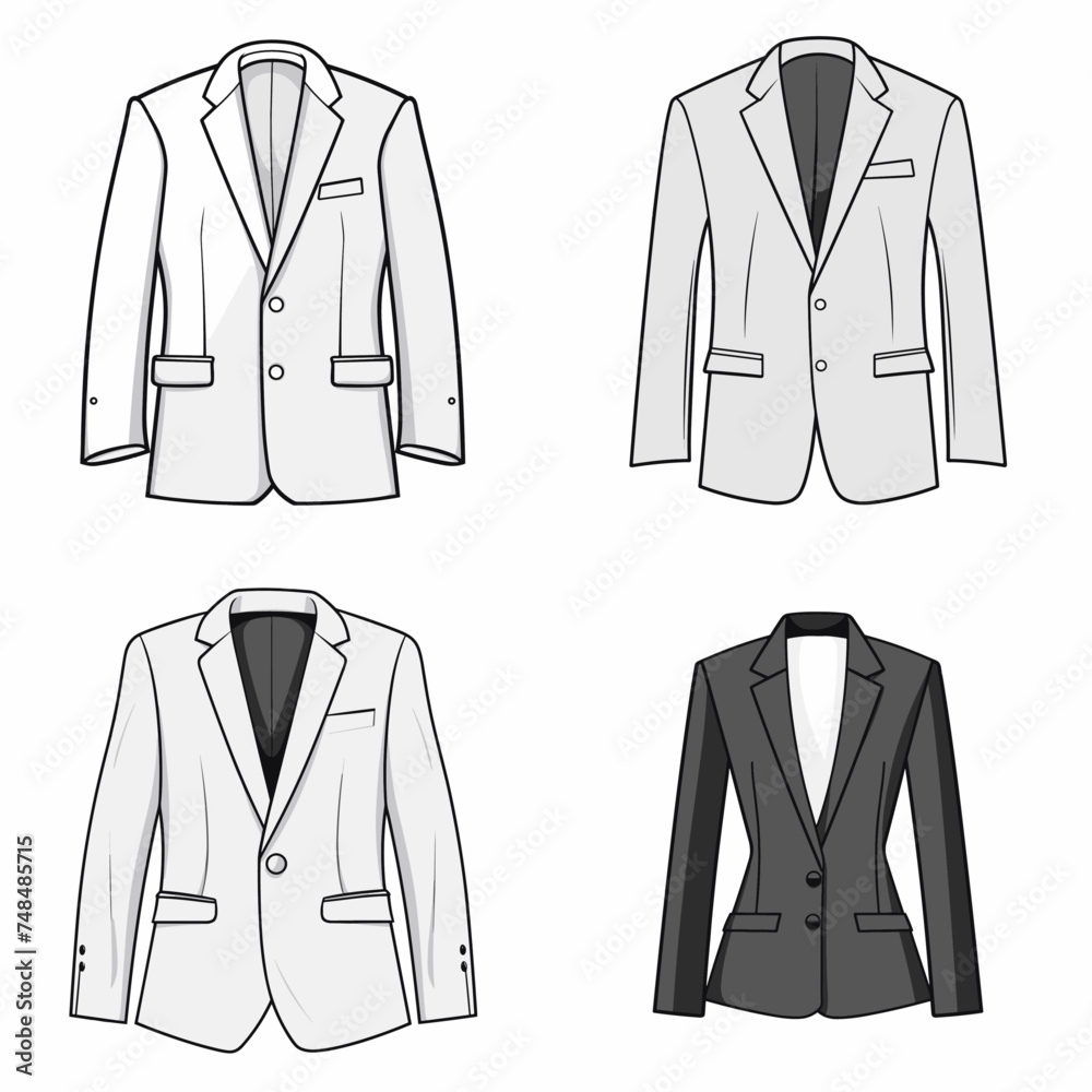 Blazer (Professional Blazer Jacket). simple minimalist isolated in white background vector illustration Blazer (Professional Blazer Jacket). simple minimalist isolated in white background vector illustration
