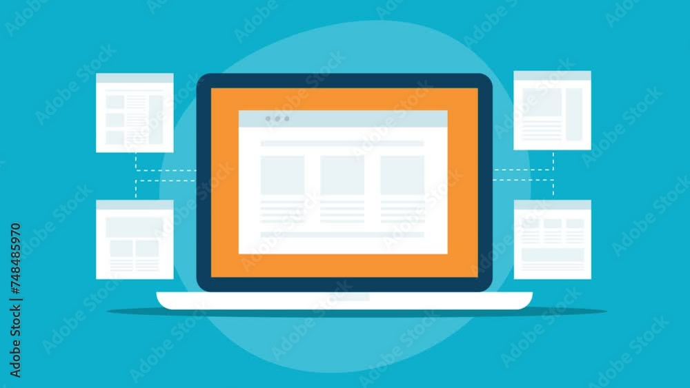Higher search engine ranking posting, acquiring links from authority trusted websites, web traffic arrow graph upward, SEO link building strategy, video animation.