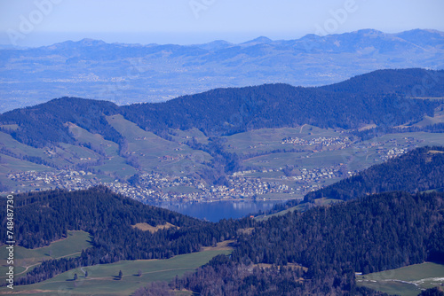 aerial view of central switzerland with its lakes, villages, mountains and forests © Marcel