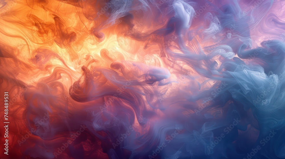 Fluid Smoke Patterns in Warm and Cool Tones
