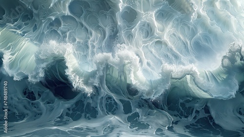 Abstract Ocean Wave in Surreal Colors