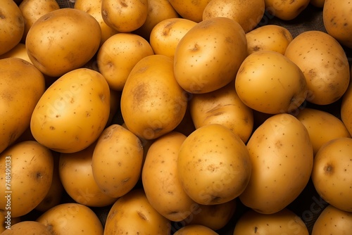 Starchy Ripe potatoes. Land fresh garden. Generate Ai