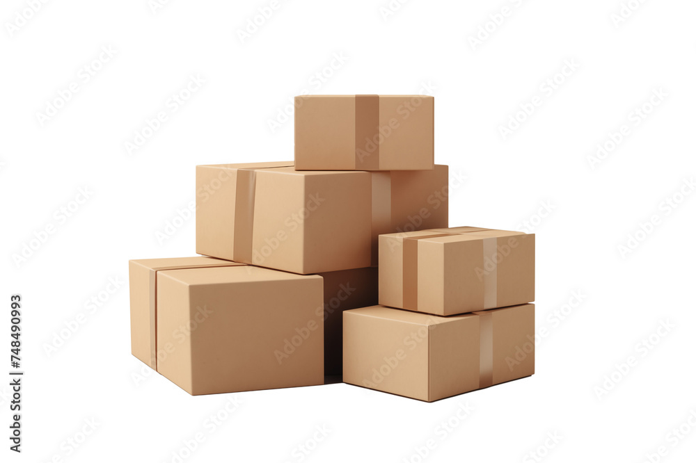 group of simple cardboard boxes group of simple cardboard boxes