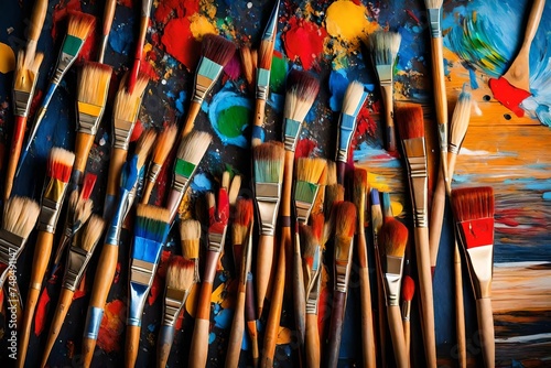 Paintbrush art paint creativity craft backgrounds exhibition © Maryam