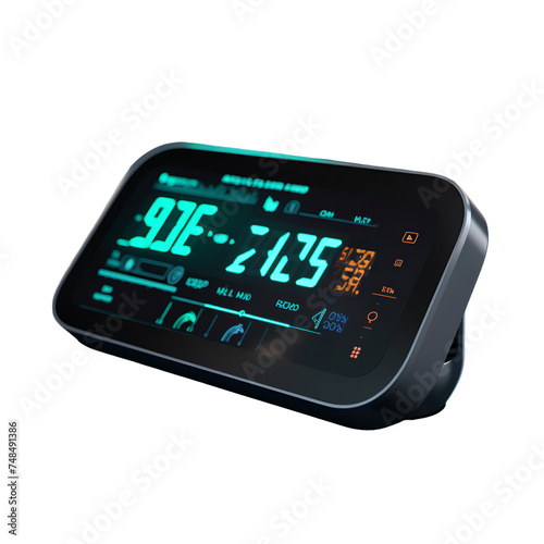 illustration Digital blood pressure monitor, Isolated on transparent PNG background, Generative ai photo
