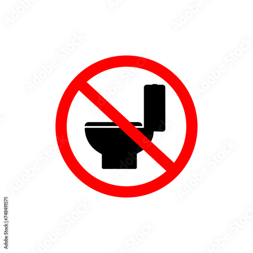 No toilet sign. Toilet is currently out of order. Vector Stock