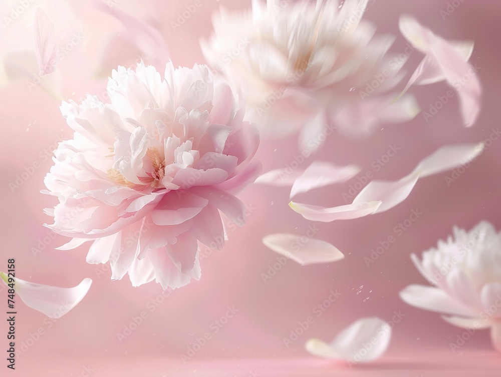 a flying big white falling flower art, wedding romantic bloom peony nature celebration background, decoration pastel pink holiday creative background a flying big white falling flower art, wedding romantic bloom peony nature celebration background, decoration pastel pink holiday creative background