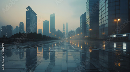 Cityscape of beijing, polished surfaces.