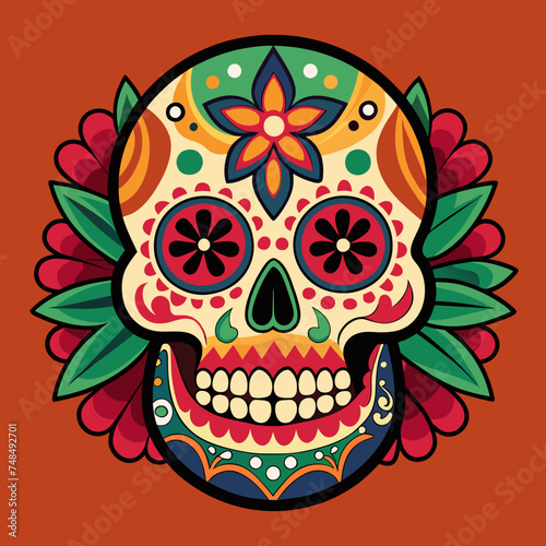 Dia de Muertos, day of the dead, Mexican skull illustration