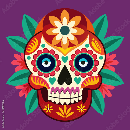 Dia de Muertos, day of the dead, Mexican skull illustration