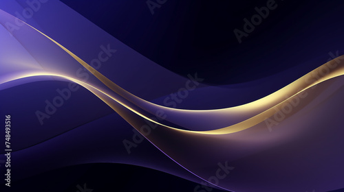 Abstract gold light lines on blue background. Abstract luxury golden lines curved overlapping on dark blue background. premium black and gold geometric background. wave Diamond shape.