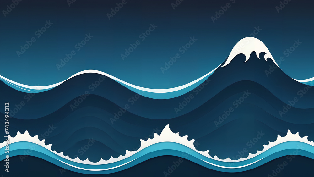 Blue curves and the waves of the sea Blue curves and the waves of the sea