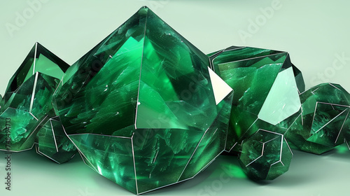  dark green crystal stones , green gemstone background Emeralds stone